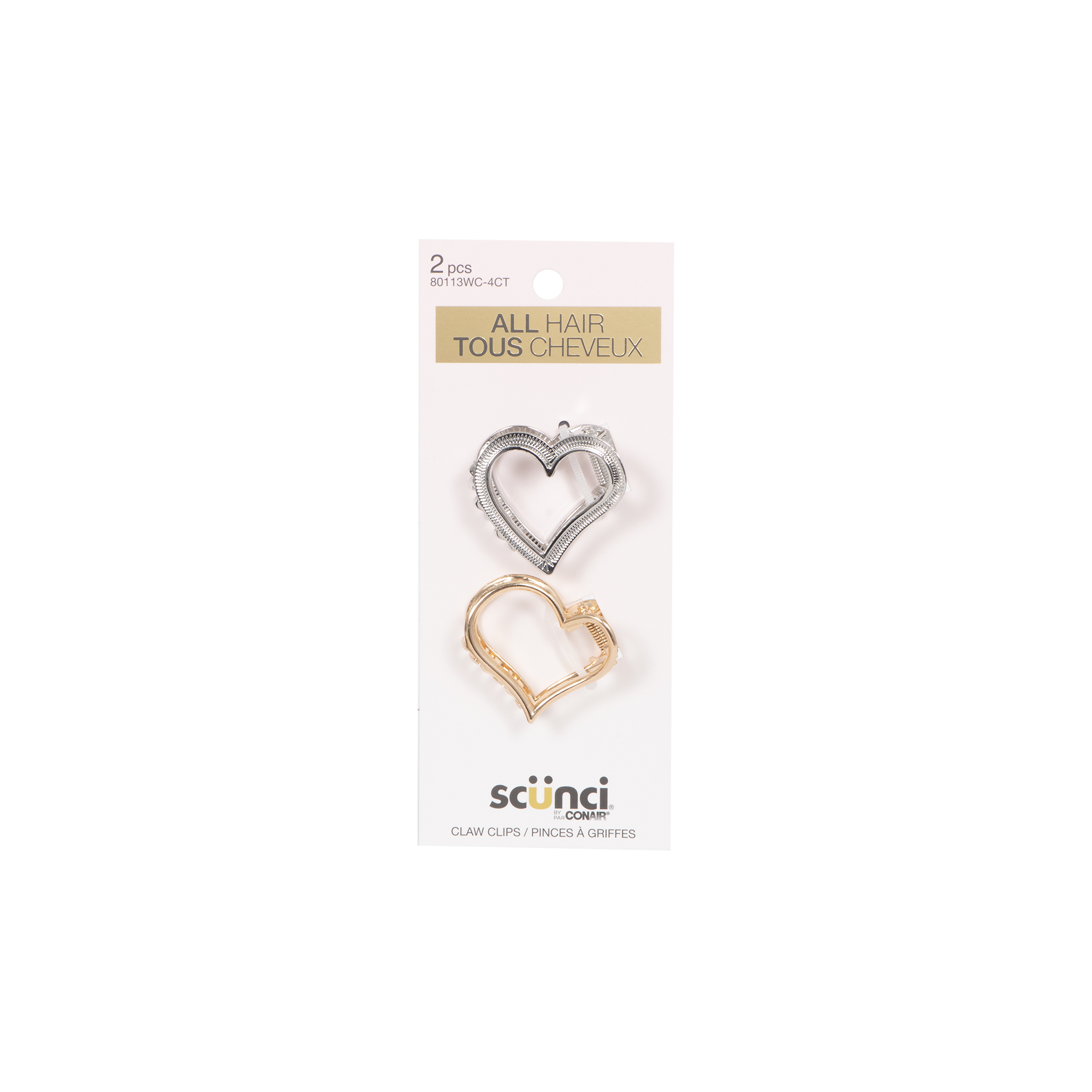 Scunci 2 pk Heart Claw Clips, , small